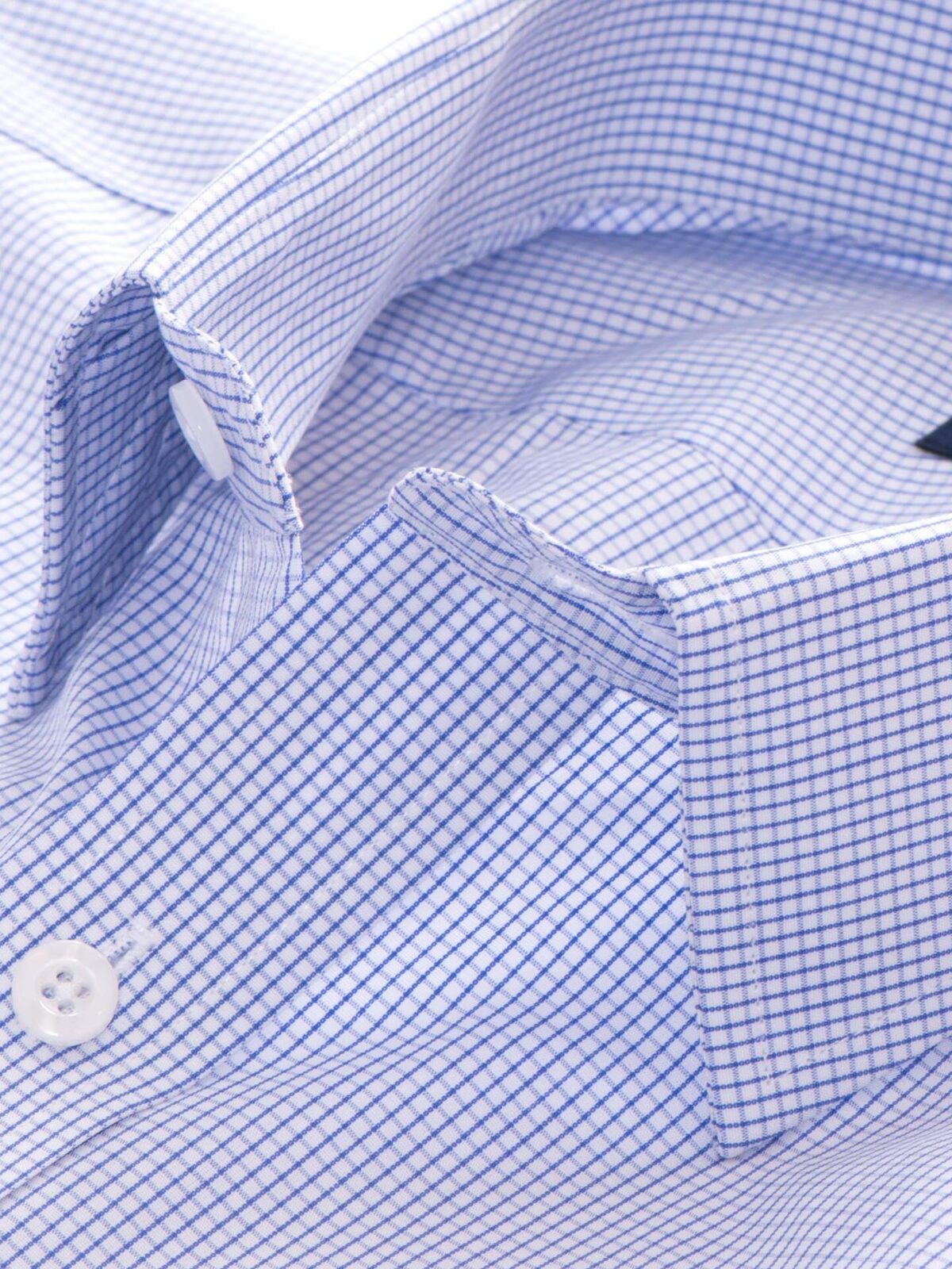 Thomas Mason Blue Small Grid Custom Dress Shirt Shirt by Proper Cloth