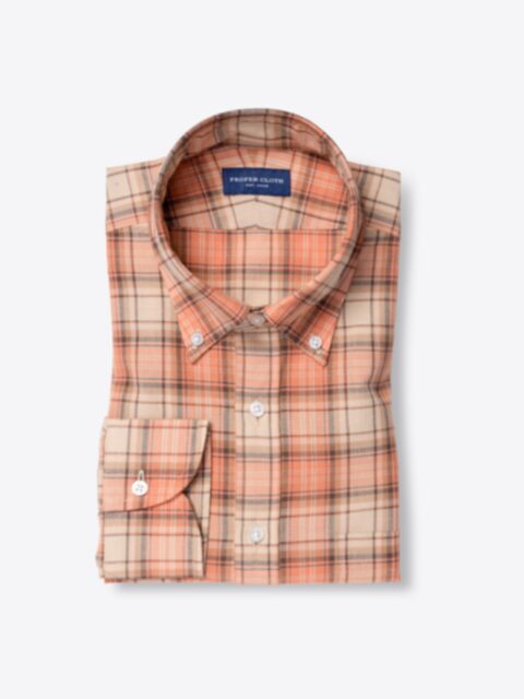Shop Ecru and Salmon Indian Madras