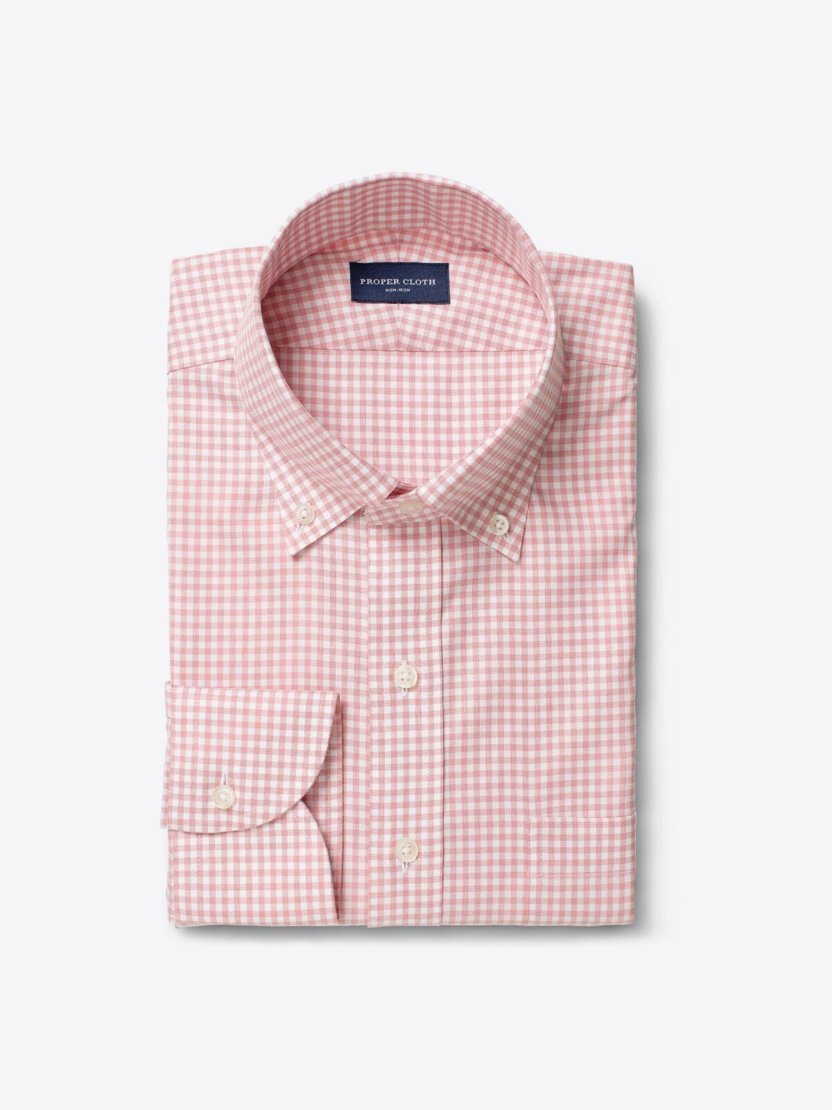 Non-Iron Supima Red End-on-End Gingham Fitted Dress Shirt Shirt by Proper  Cloth