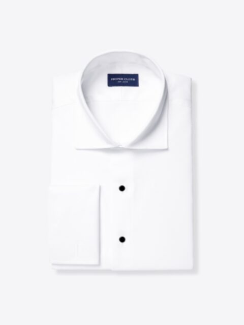 Suggested Item: Mayfair Wrinkle-Resistant White Twill Pique Tuxedo Shirt