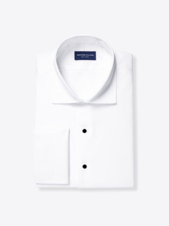 Mayfair Wrinkle-Resistant White Twill Pique Tuxedo Shirt Product Image