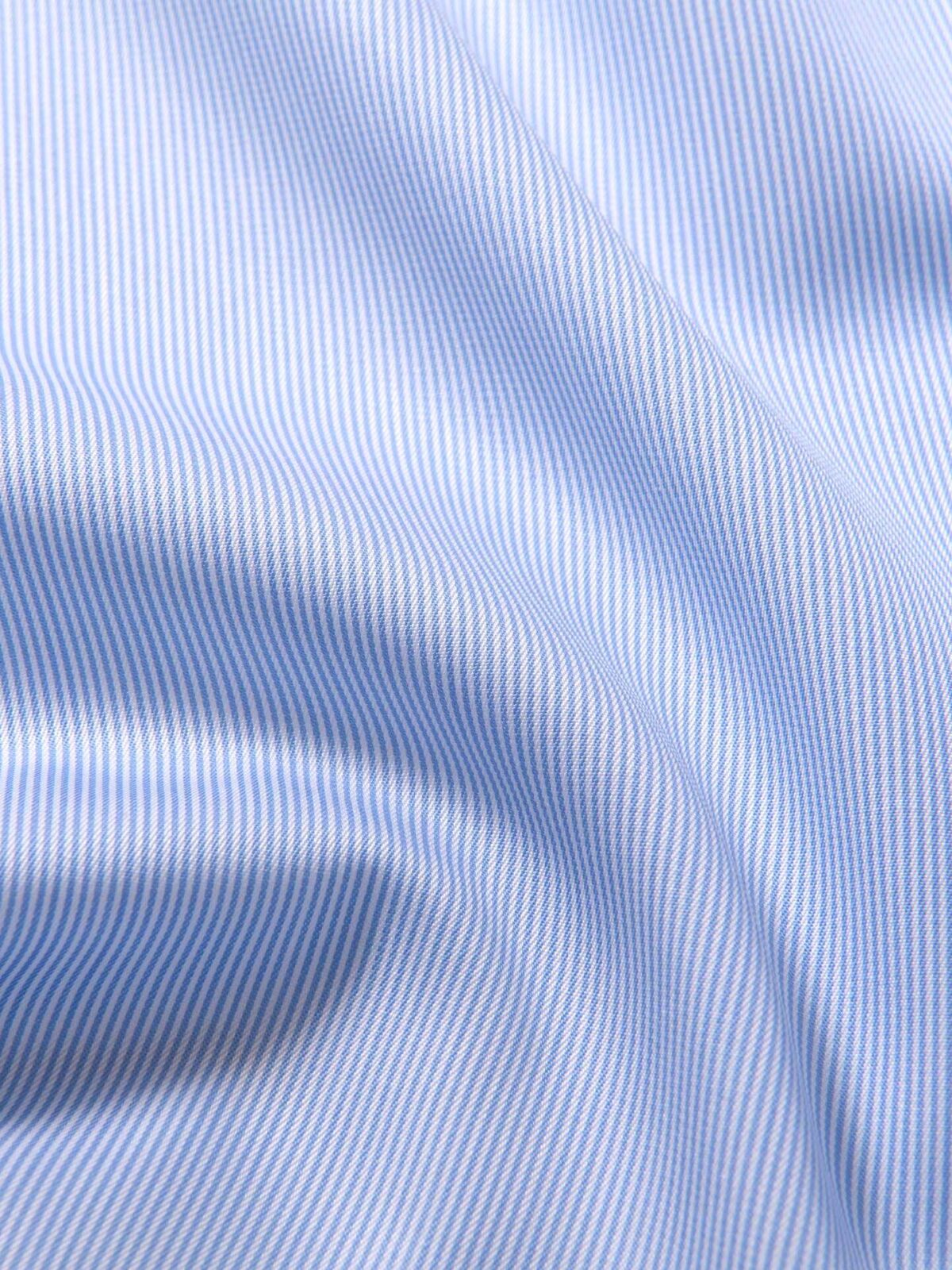 Thomas Mason Wrinkle-Resistant 120s Blue Fine Stripe Shirts by 