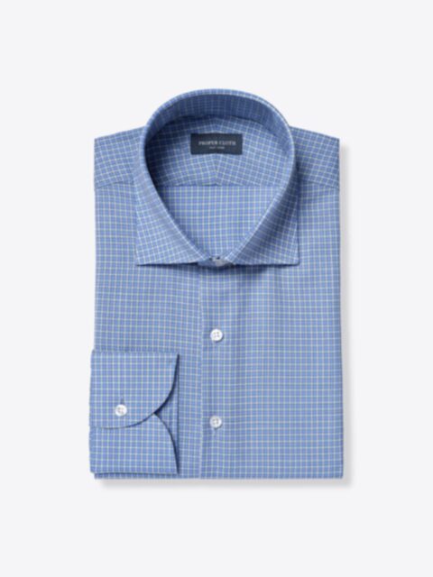 Novara Blue Multi Check Shirt by Proper Cloth