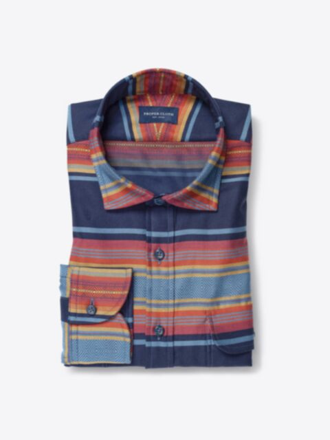 Shop Navy Orange and Yellow Large Southwest Stripe Jacquard