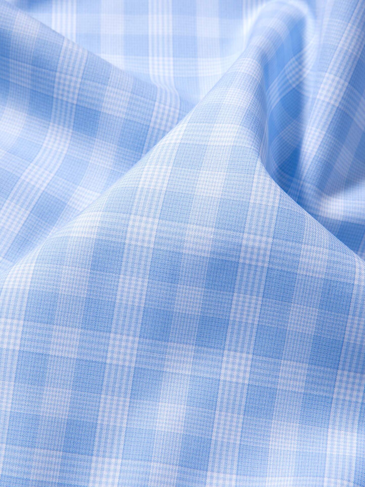 Thomas Mason Goldline Light Blue Large Check Shirts by Proper Cloth