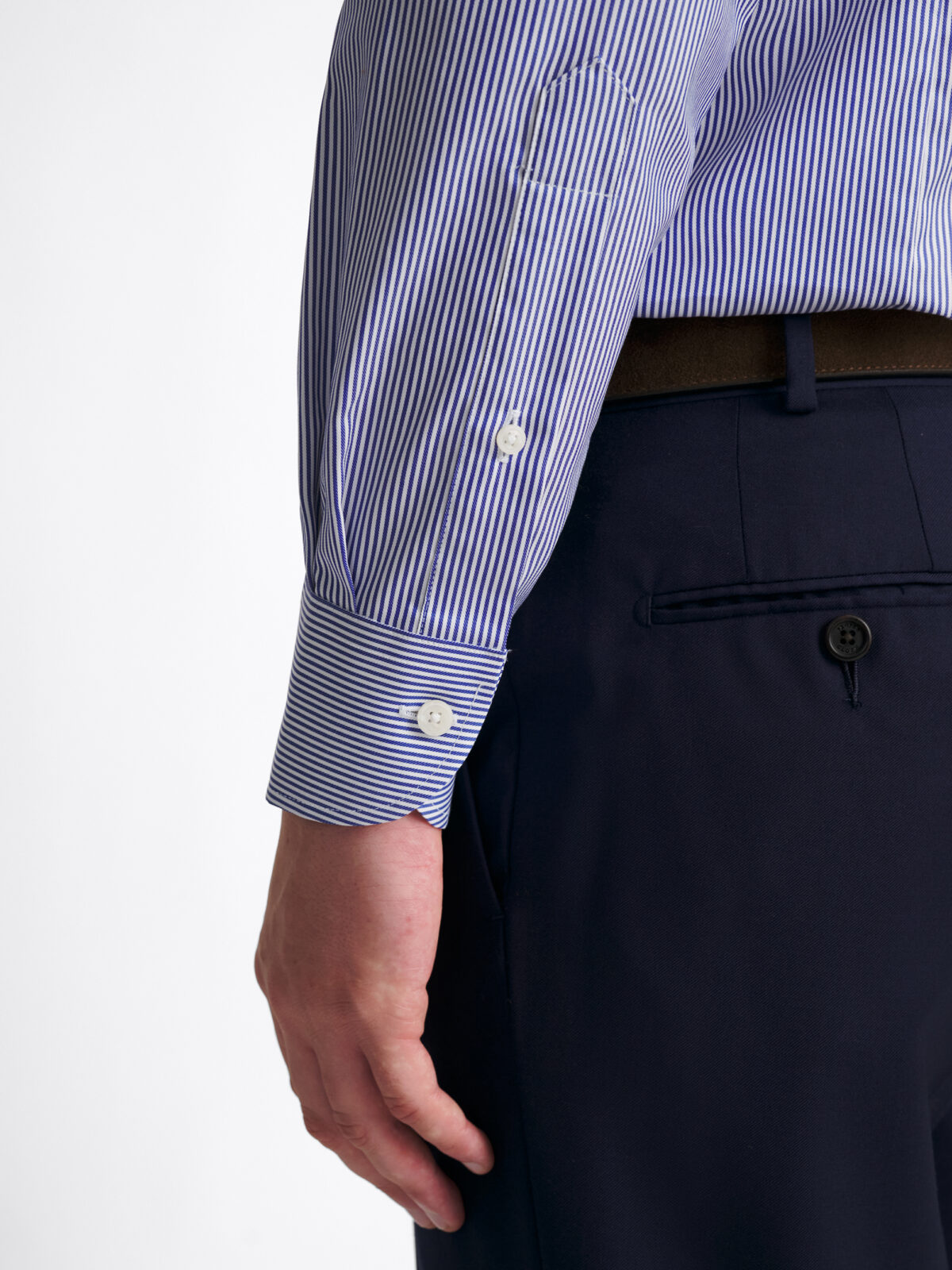 シャツ/ブラウス(長袖/七分) L'Appartement THOMAS MASON STRIPE SHIRTS The Thomas Mason Wrinkle-Resistant Dress Shirt in Light Blue Stripe