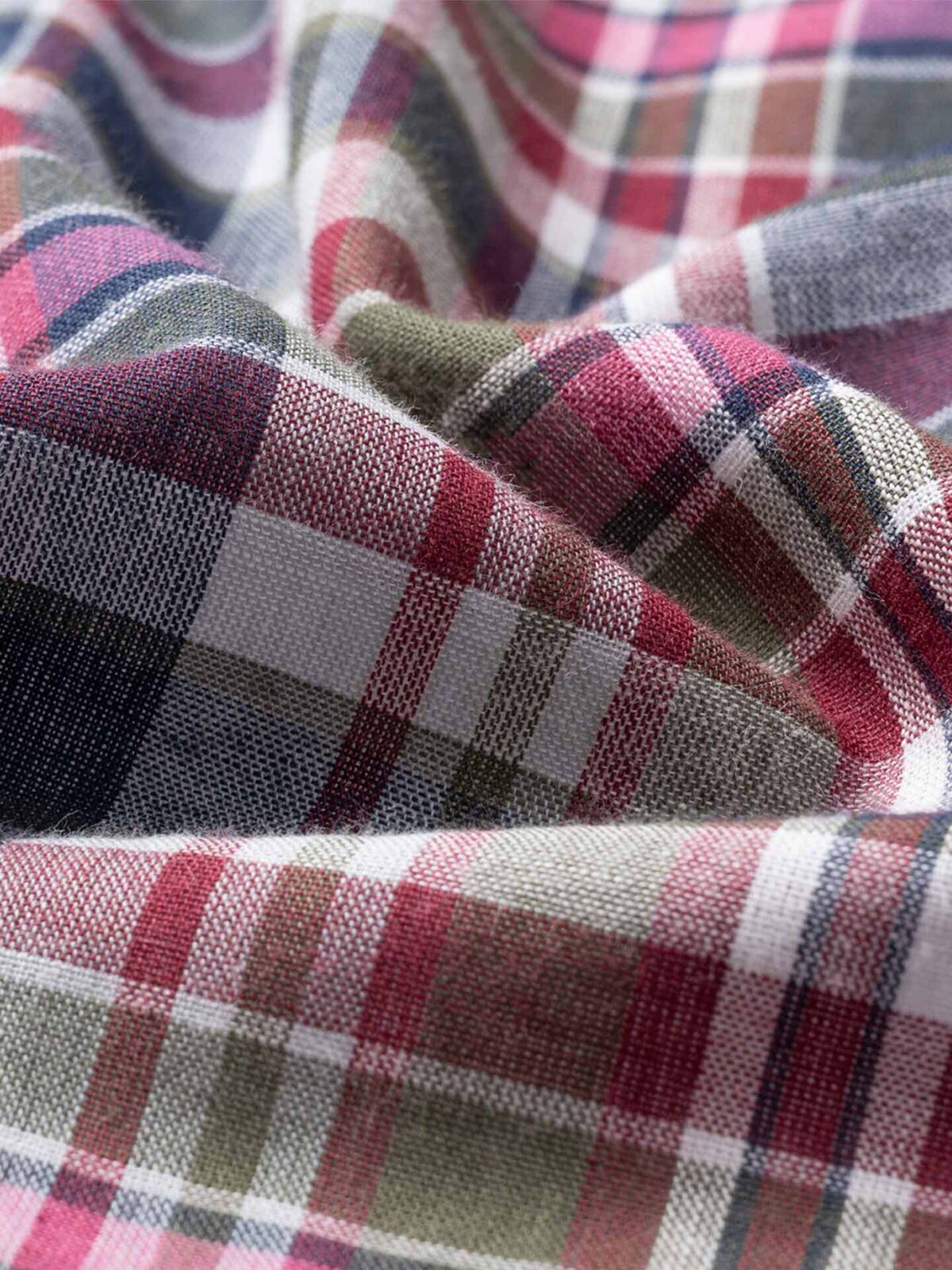 Navy Olive and Pink Indian Madras Shirts by Proper Cloth