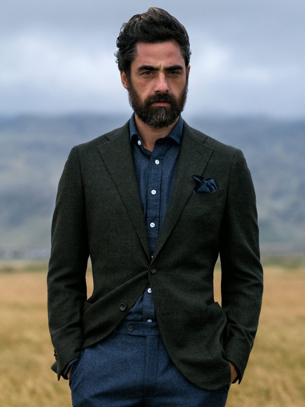 Japanese Washed Dark Blue Chambray Fitted Shirt Shirt by Proper Cloth