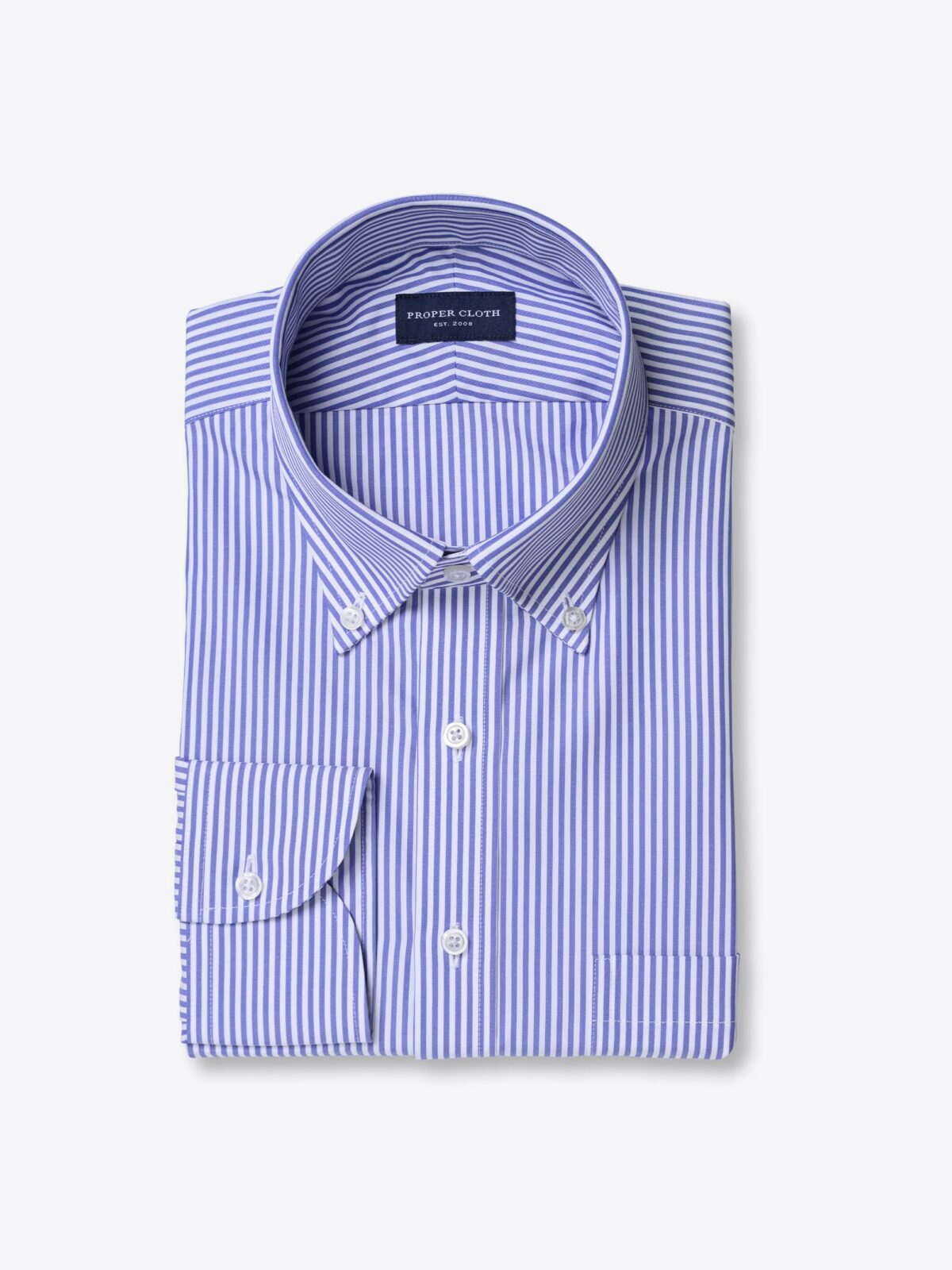 Thomas Mason Blue Bengal Stripe Broadcloth Shirt by Proper Cloth