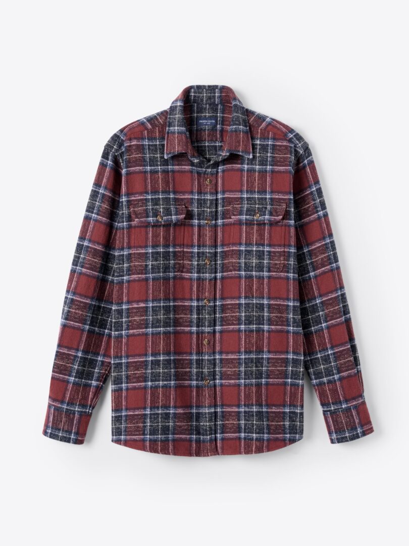 Japanese Red Black and Blue Low Twist Plaid 