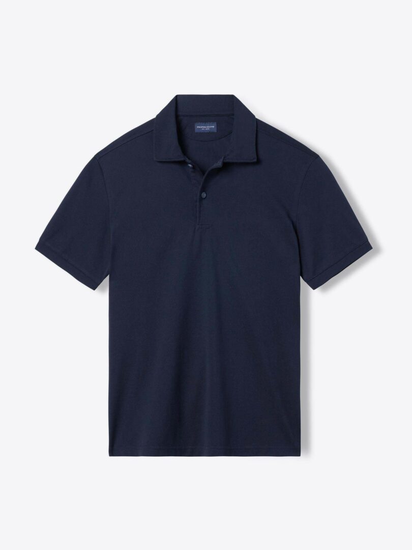 Carmel Navy Cotton and Tencel Pique 
