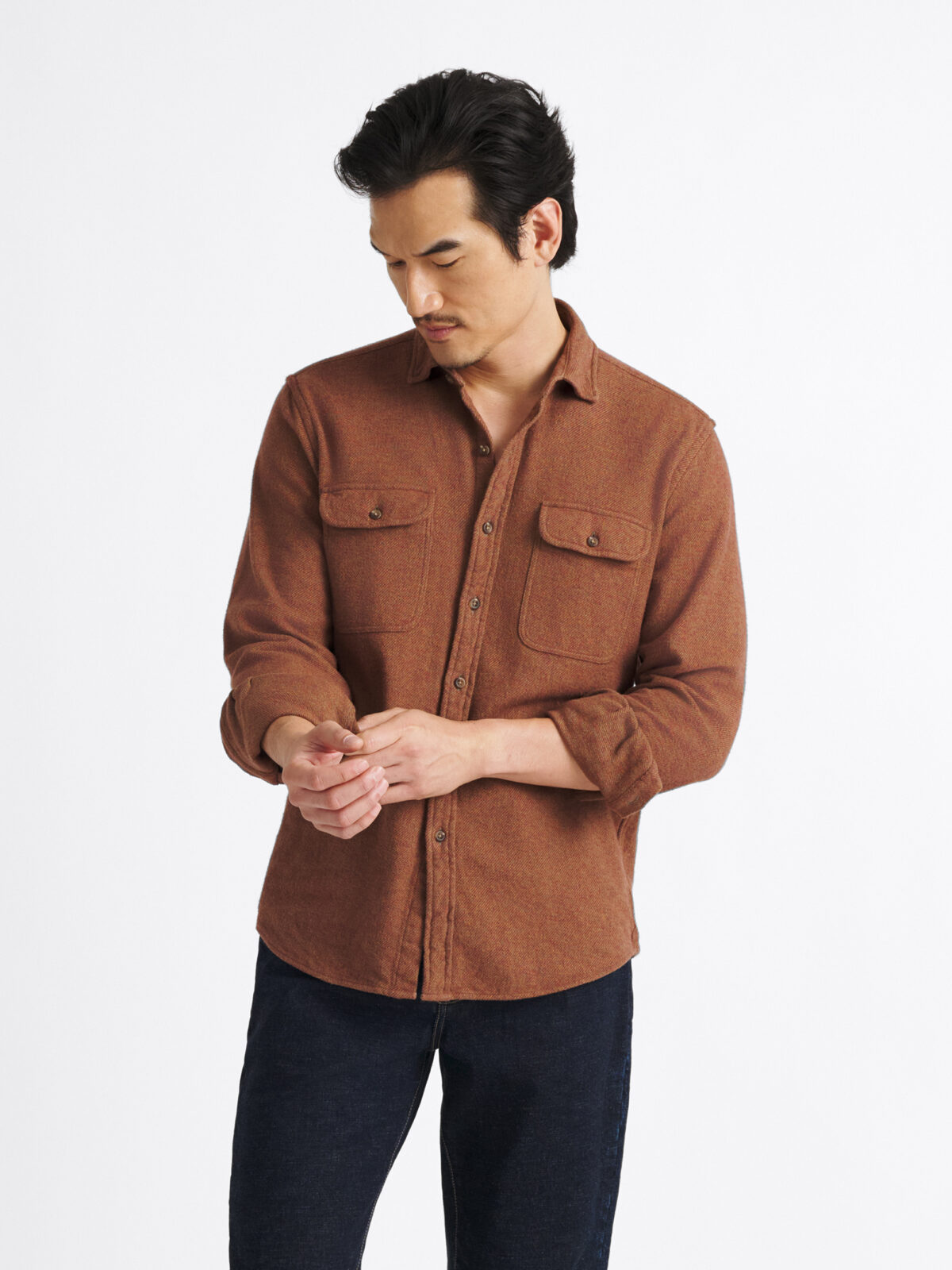 rust dress shirt Mens Regular Fit Daniel Ellissa DS3001 Button closure Men's Short-Sleeve Oasis Shirt -