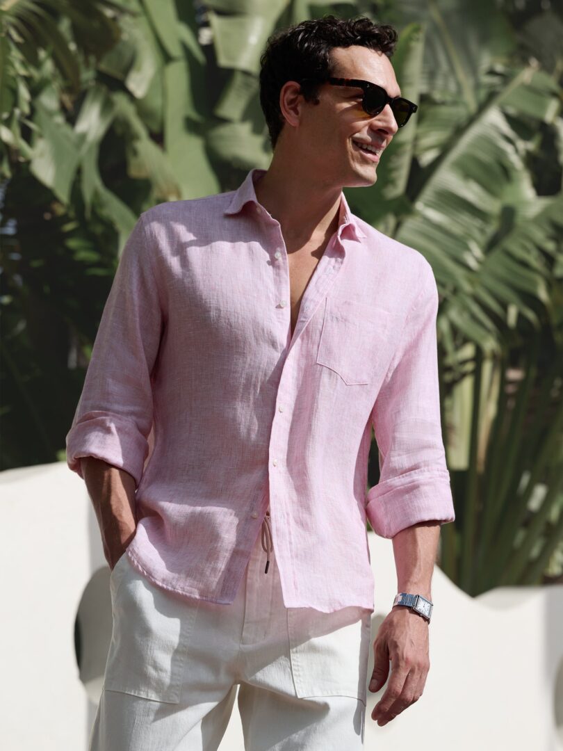 Baird McNutt Red Chambray Irish Linen Thumb Detail