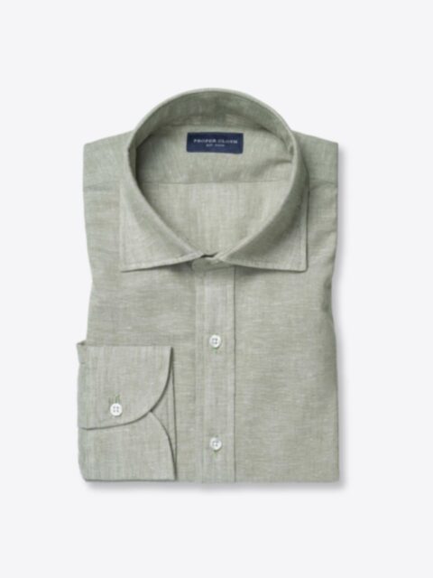 Shop Faded Sage Green Cotton and Linen Blend