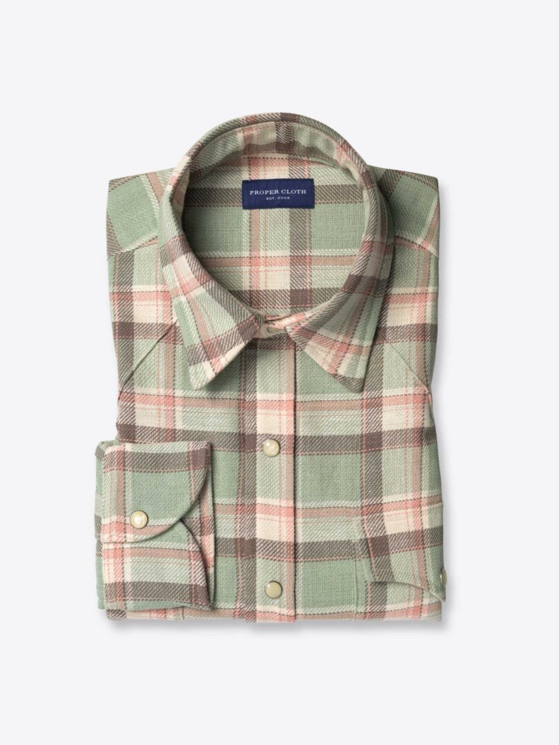 Jackson Faded Green and Rose Country Plaid 