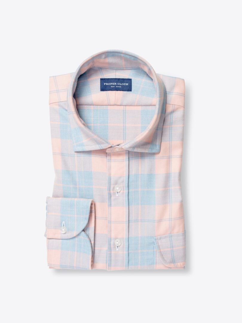 Faded Rose and Blue Large California Plaid 