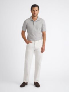 The Franklin Linen Blend Polo in Grey