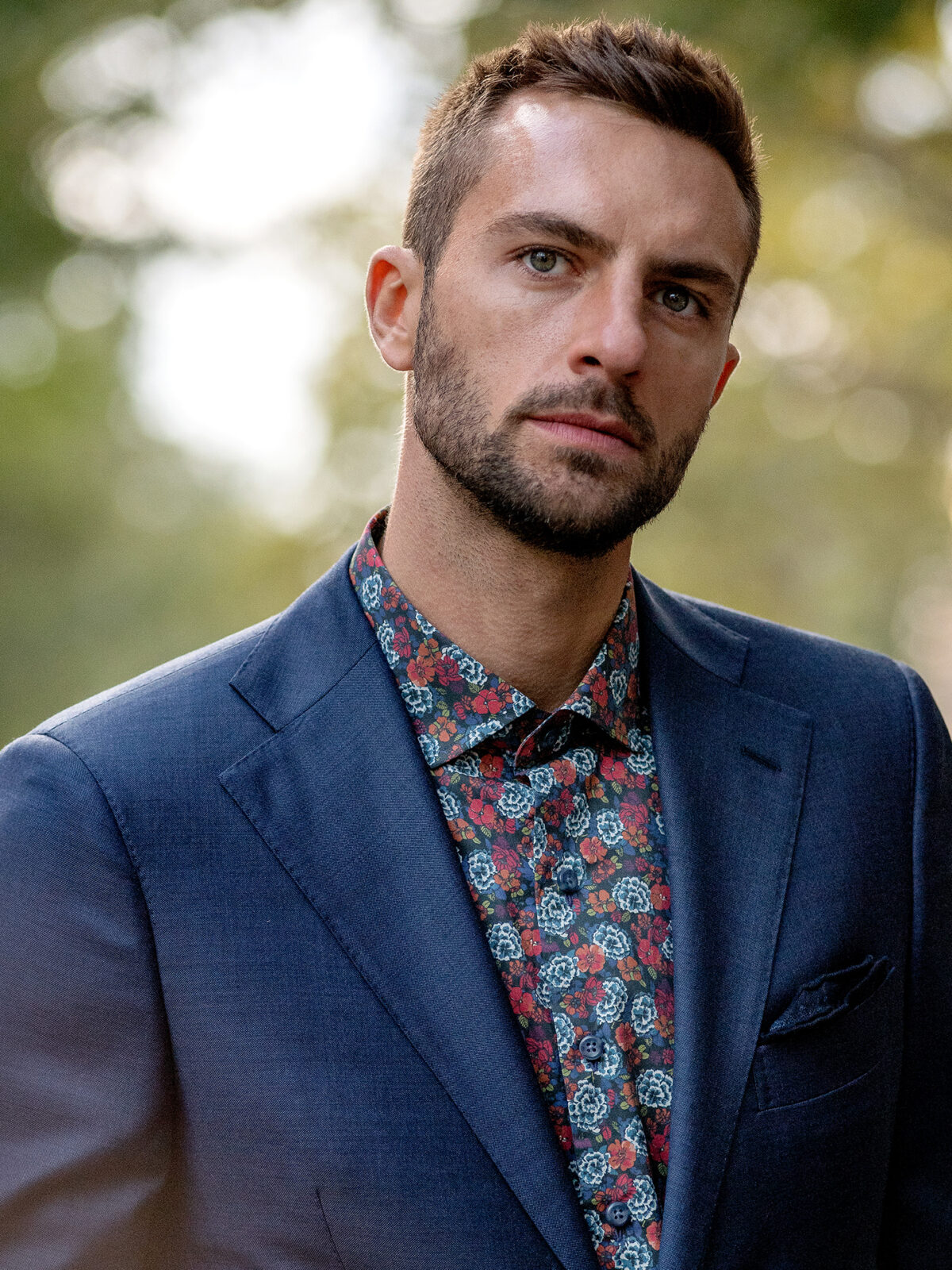 floral dress shirt suit Albiate Black Red and Gold Floral Print Shirt