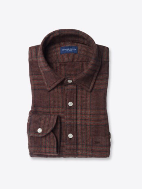 Shop Japanese Rust and Grey Low Twist Plaid