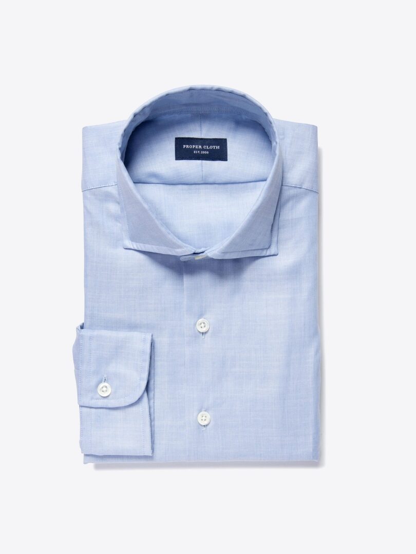Albini Light Blue Oxford Chambray Tailor Made Shirt 