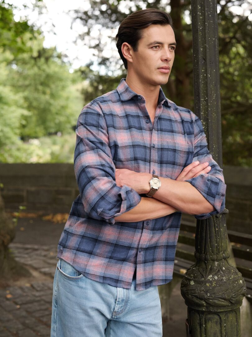 Teton Slate and Rose Plaid Flannel Thumb Detail