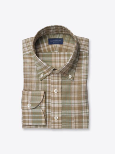 Shop Beige and Sage Large Plaid Indian Madras