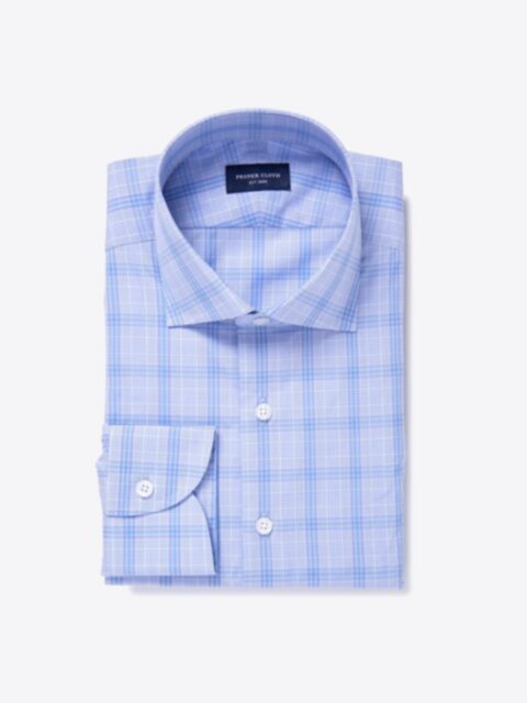 Shop Canclini 120s Periwinkle Prince of Wales Check