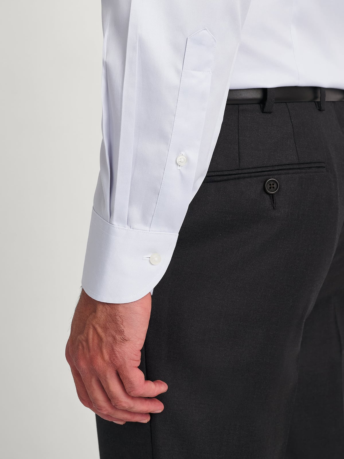 non iron men dress shirt Christopher Morris Solid White Slim Fit Cotton Spread Collar Non-Iron French Cuff Dress Shirt, 14 1/2 / 34/35