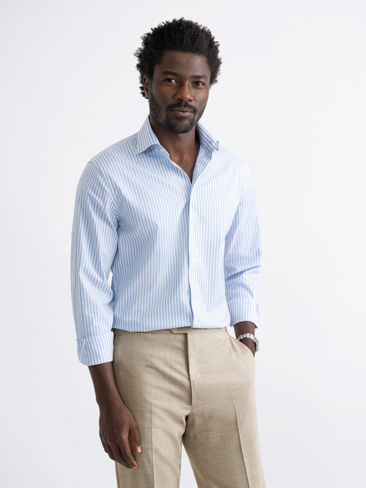 blue bengal stripe dress shirt Meliora Bleu Ciel Tweed Dress main image 0