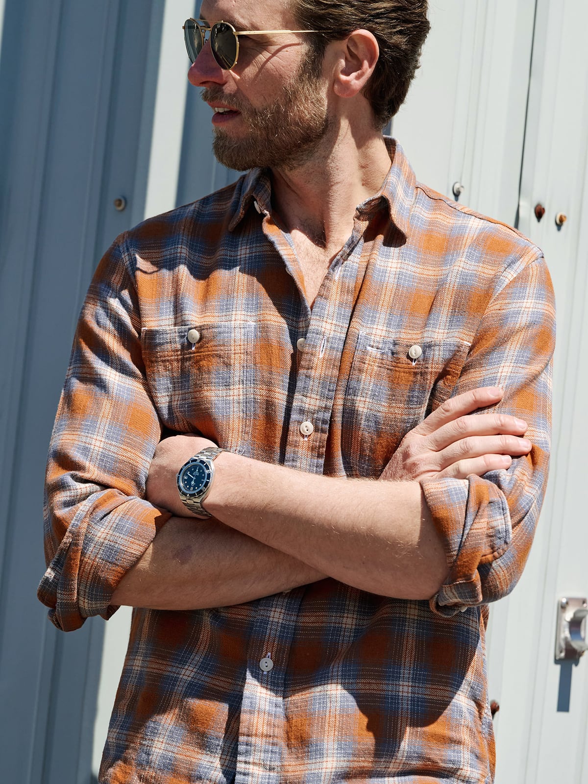 The Sedona Shirt in Faded Red and Blue The Sedona Shirt in Faded Red and Blue