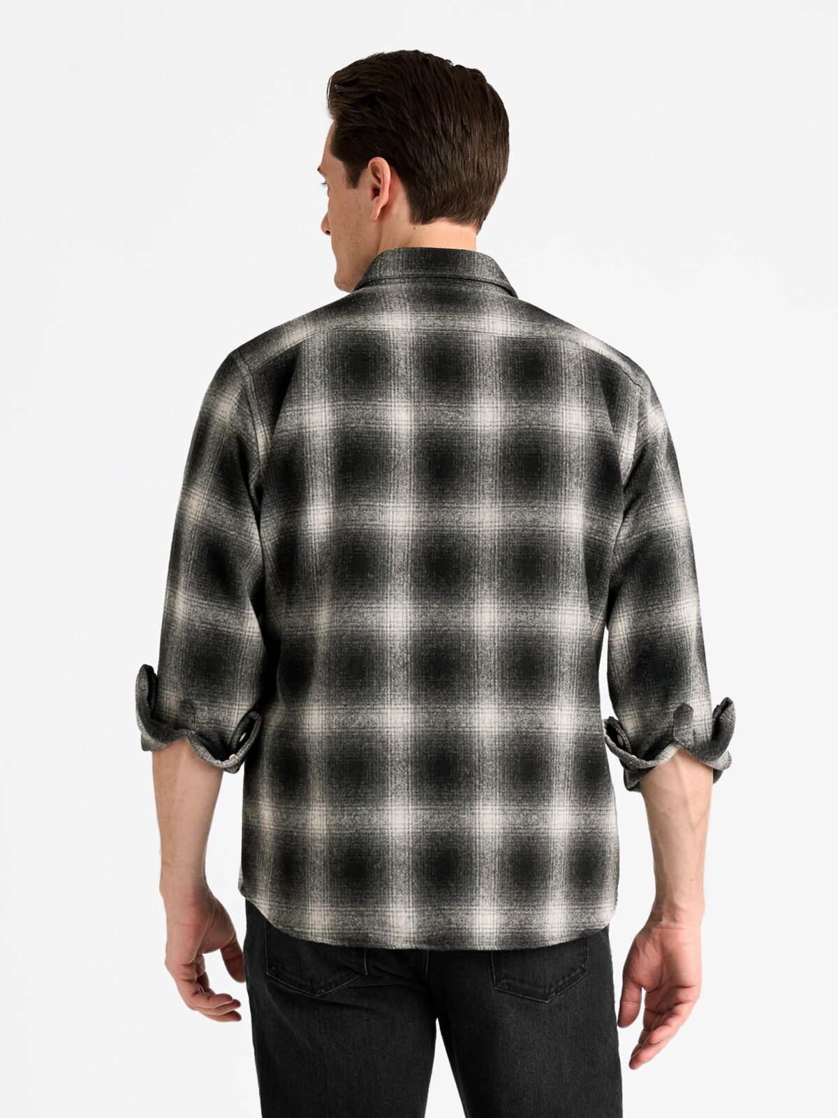 Japanese Grey Wool Ombre Plaid Shirt by Proper Cloth
