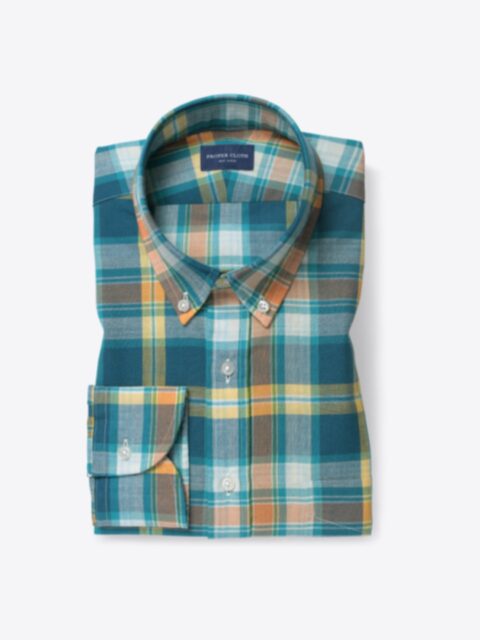 Shop Teal and Orange Indian Madras