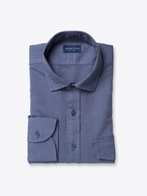 Shop Navy Garment Dyed Cotton Linen Oxford