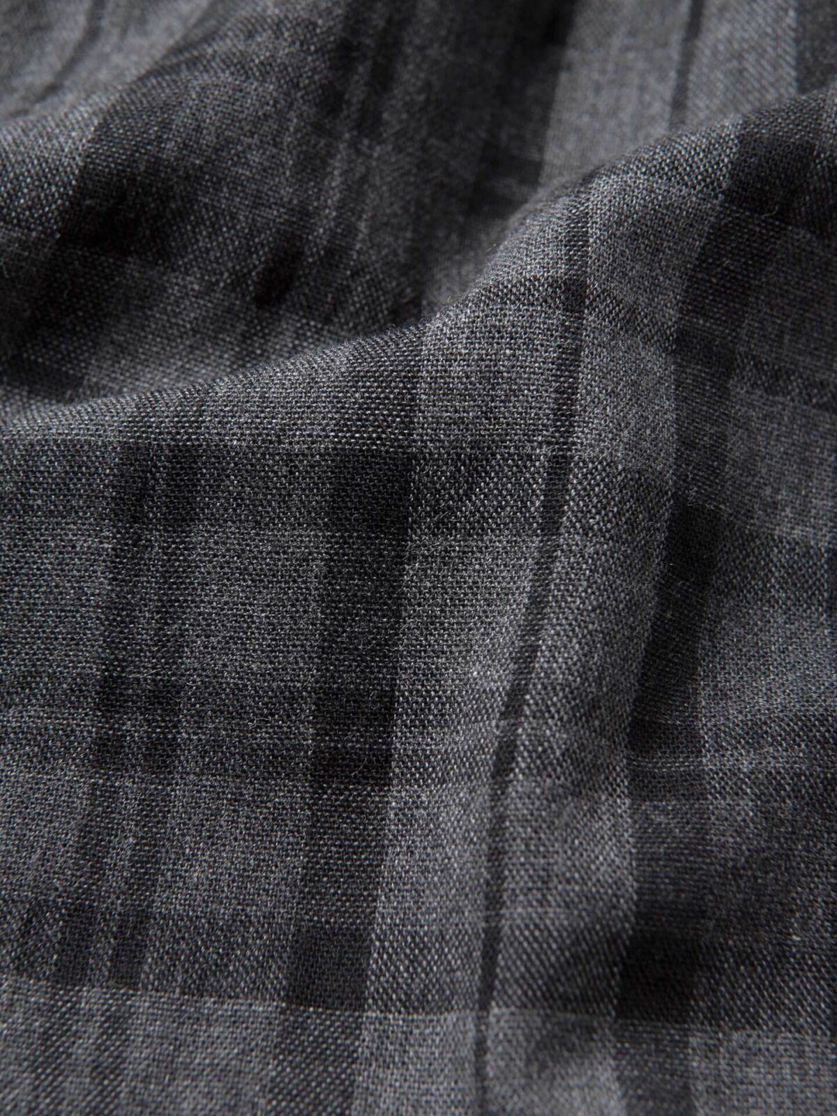 Grey Melange Plaid Double Cloth Shirts by Proper Cloth