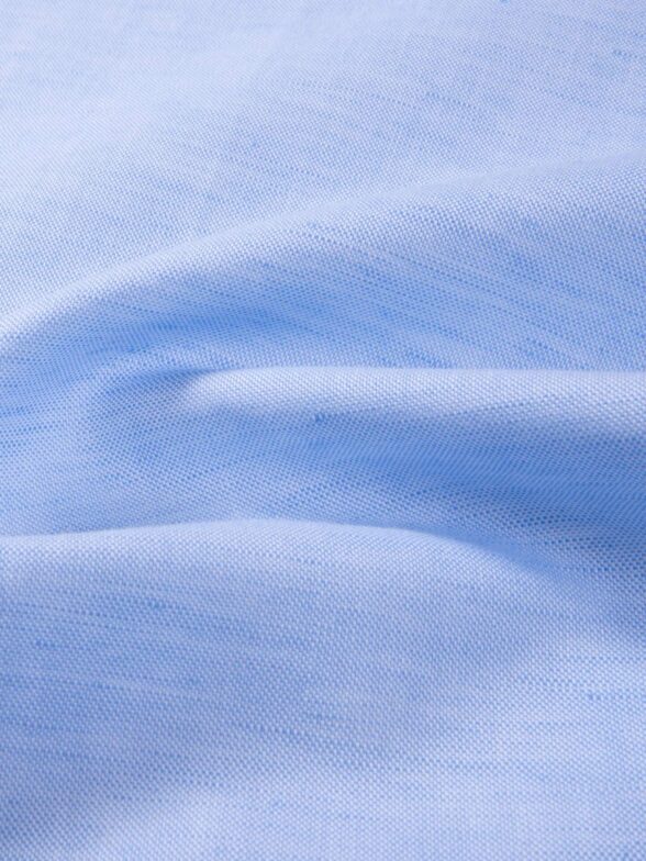 Portuguese Light Blue Cotton Linen Blend Shirts by Proper Cloth
