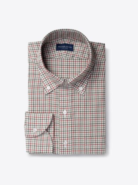 Shop Canclini Green and Red Tattersall Lightweight Flannel