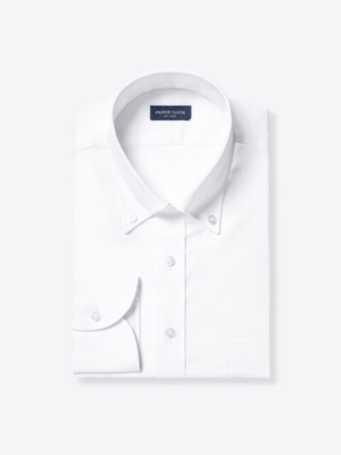 Shop Albini White Stretch Poplin