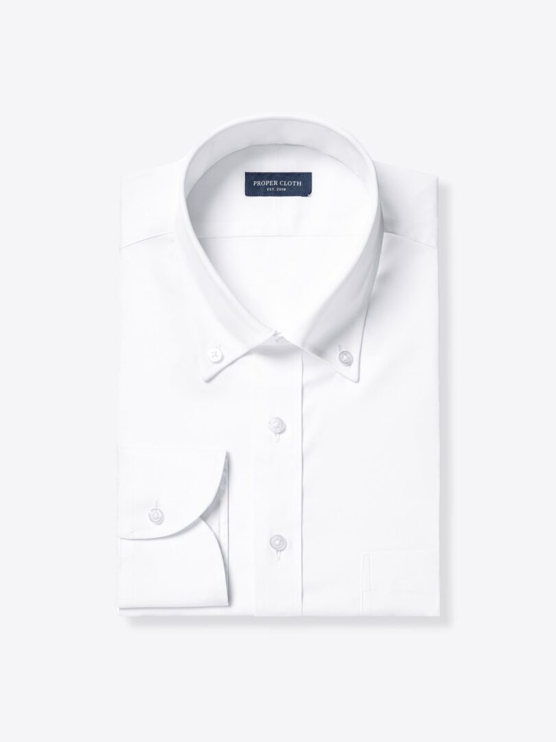 Albini White Stretch Poplin 