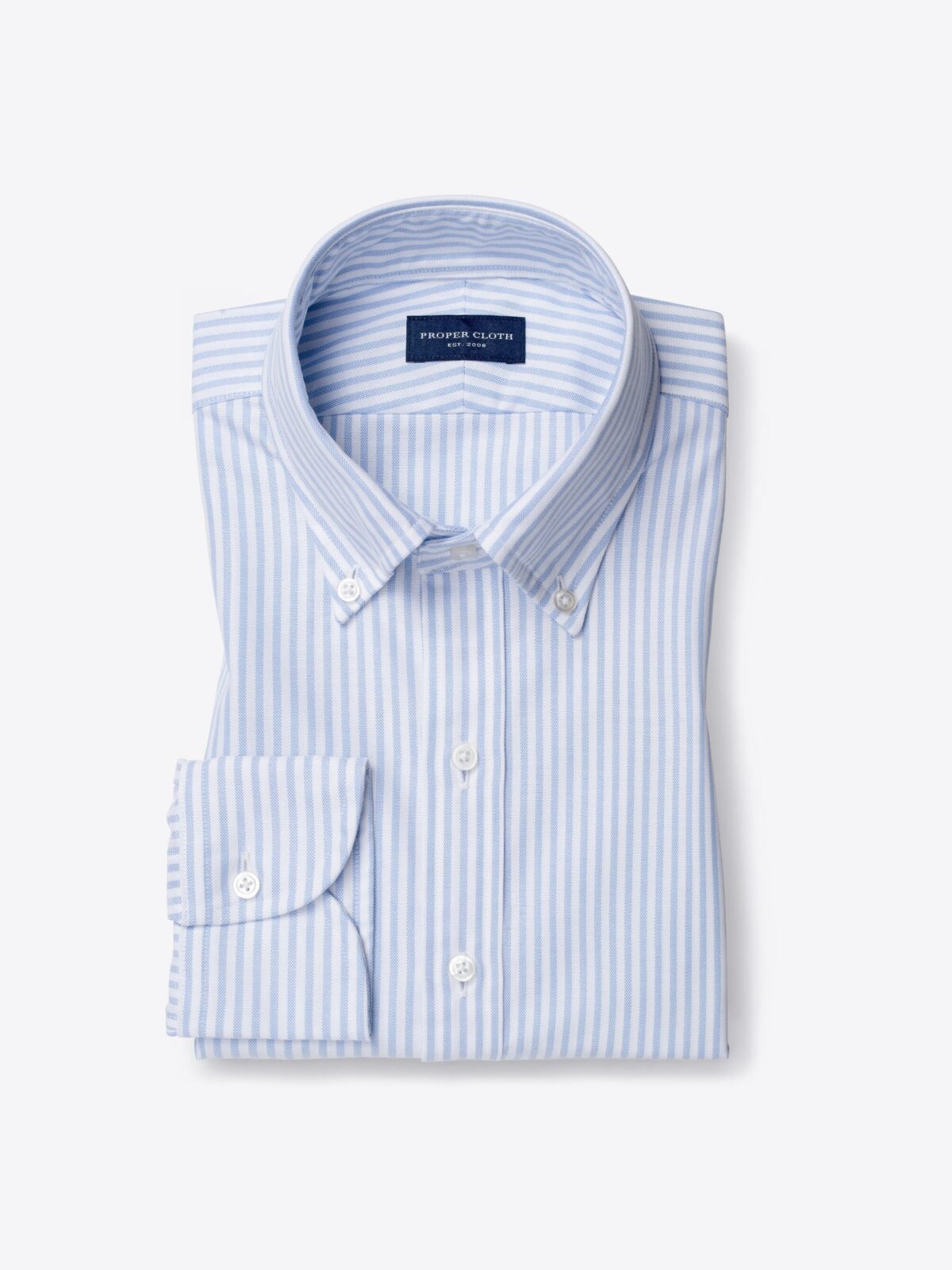 Thomas Mason Light Blue Stripe Oxford Custom Dress Shirt Shirt by ...