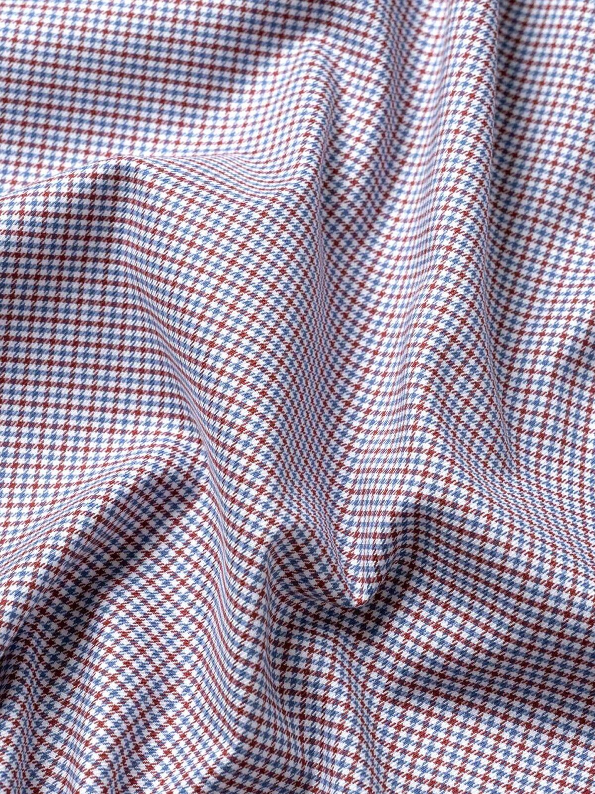 Non-Iron Stretch Burgundy and Blue Gingham Shirts by Proper Cloth