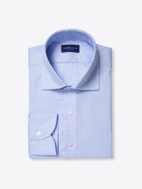 Shop Mayfair Wrinkle-Resistant Light Blue Micro Check