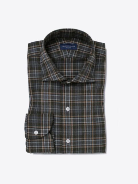 Shop Canclini Grey and Yellow Plaid Flannel