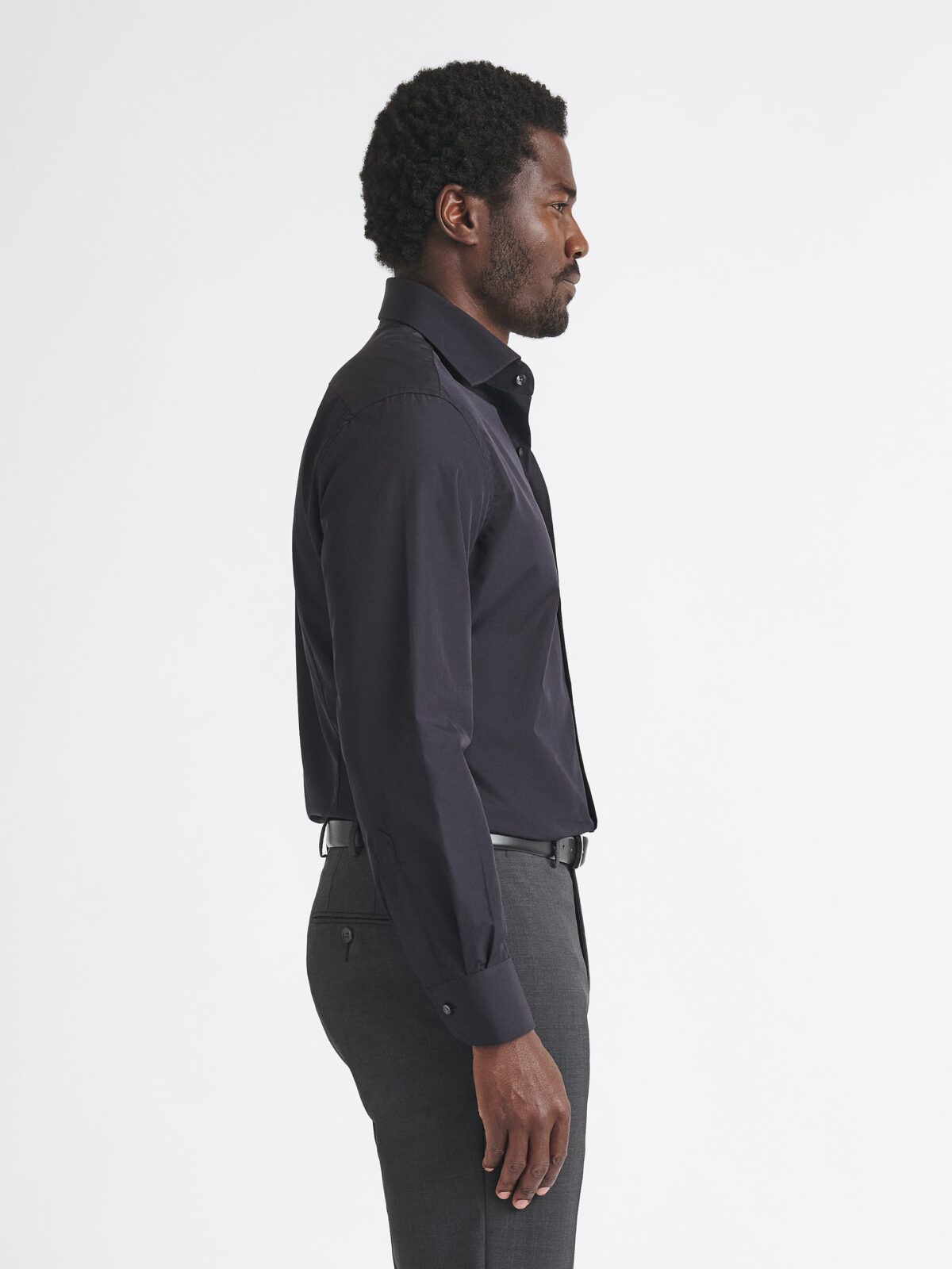 The Thomas Mason Luxury Broadcloth Shirt in Black