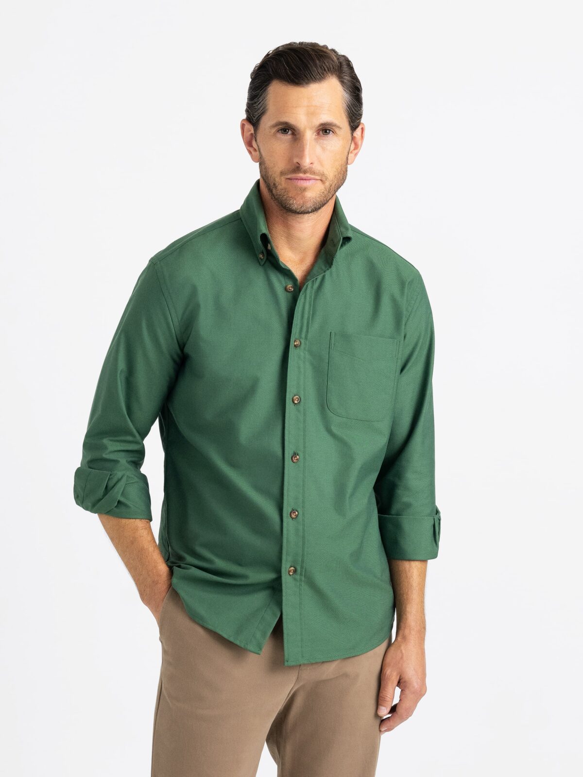 American Pima Green Oxford Shirt by Proper Cloth