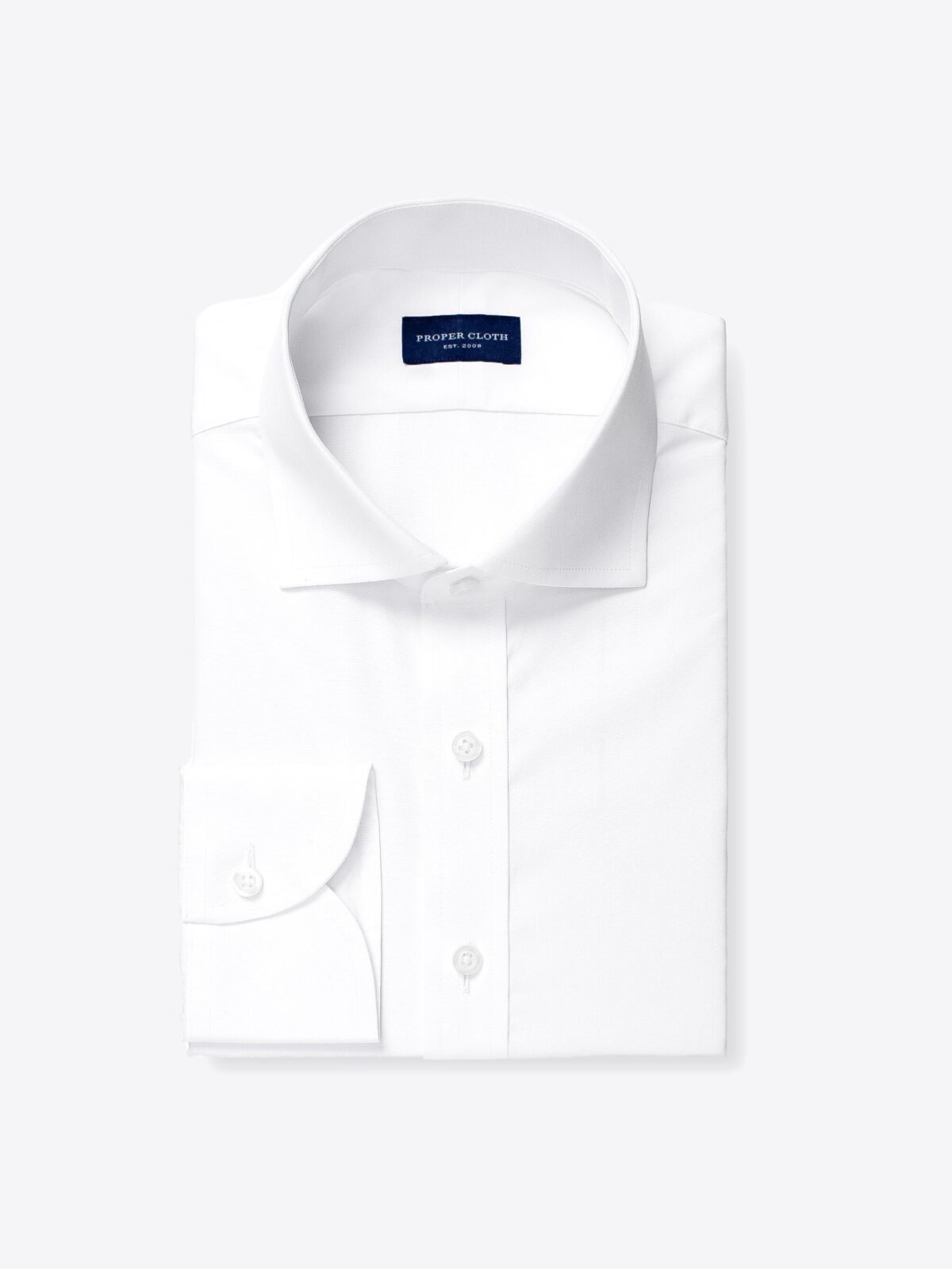 Miles 120s White Broadcloth Shirt by Proper Cloth