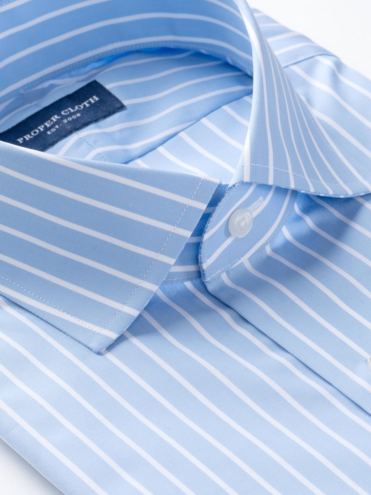 Waverly Light Blue 120s Shadow Stripe Shirts by Proper Cloth