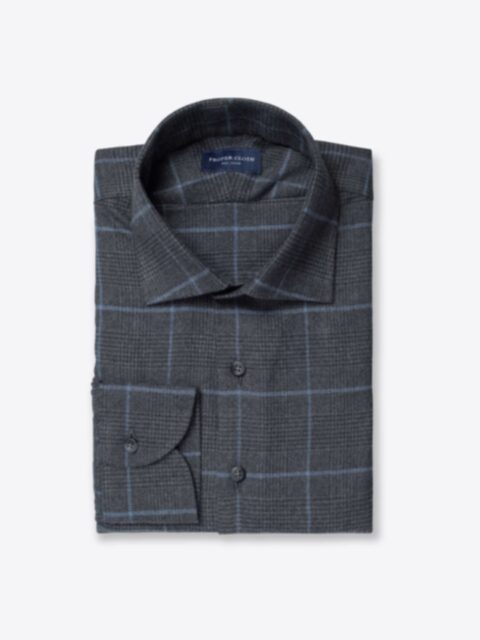 Shop Canclini Grey and Blue Check Beacon Flannel