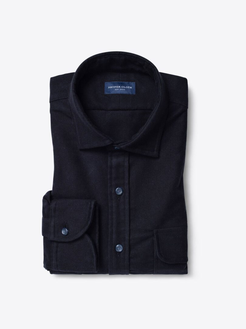 Japanese Navy Chamois Fitted Shirt 