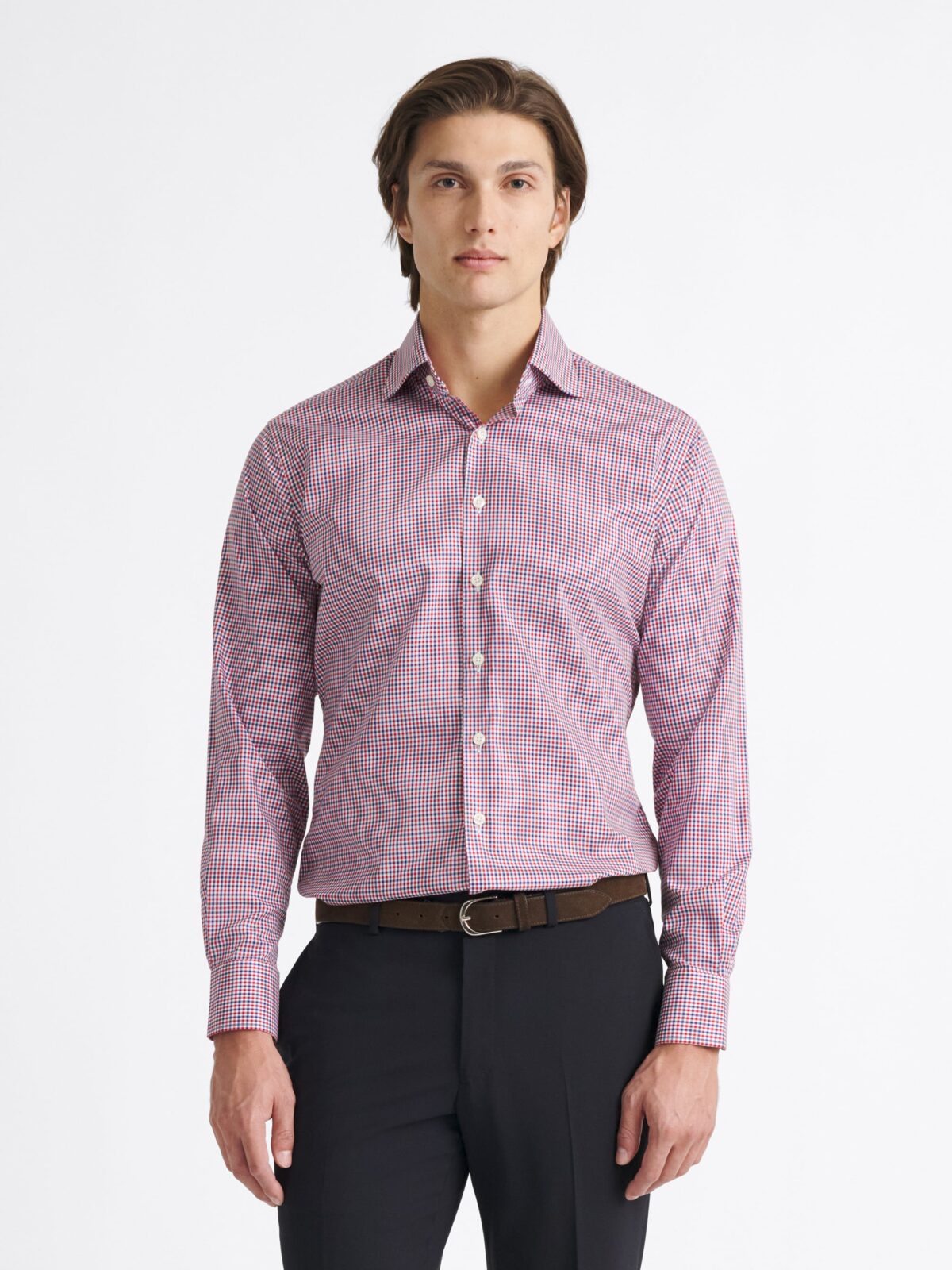 The William Dress Shirt in Red Multi Gingham