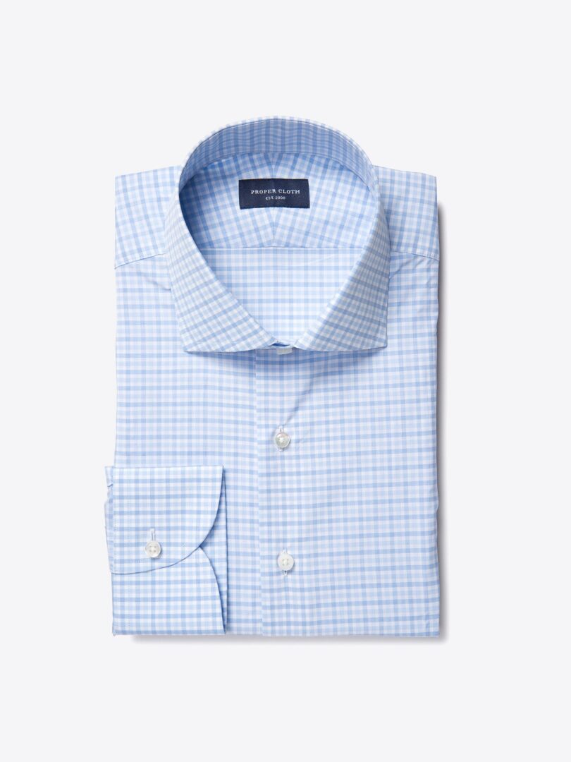 Thomas Mason Goldline Blue Multi Check Tailor Made Shirt 